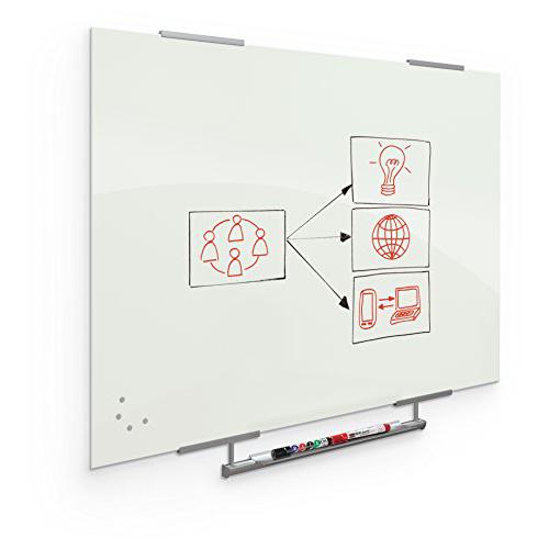 Visionary Magnetic Glass Dry Erase Whiteboard With Exo Tray System - Glossy 3 X 4