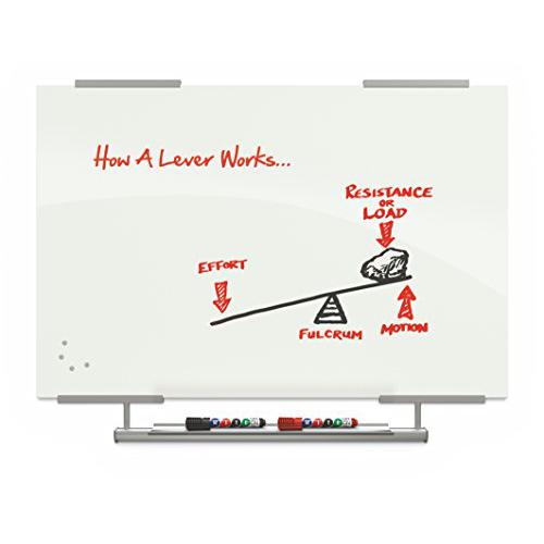 Visionary Magnetic Glass Dry Erase Whiteboard With Exo Tray System - Glossy 2 X 3