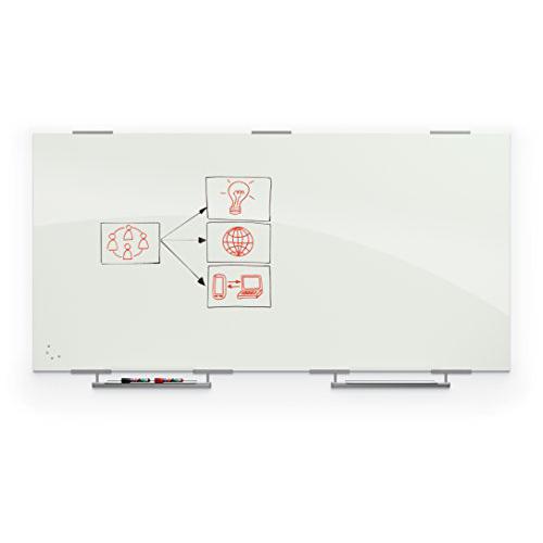 Visionary Magnetic Glass Dry Erase Whiteboard With Exo Tray System - Glossy 4 X 8