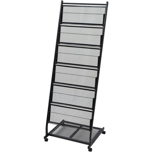 vidaXL Magazine Rack 18.7"x16.9"x52.4" Black A4, 30100