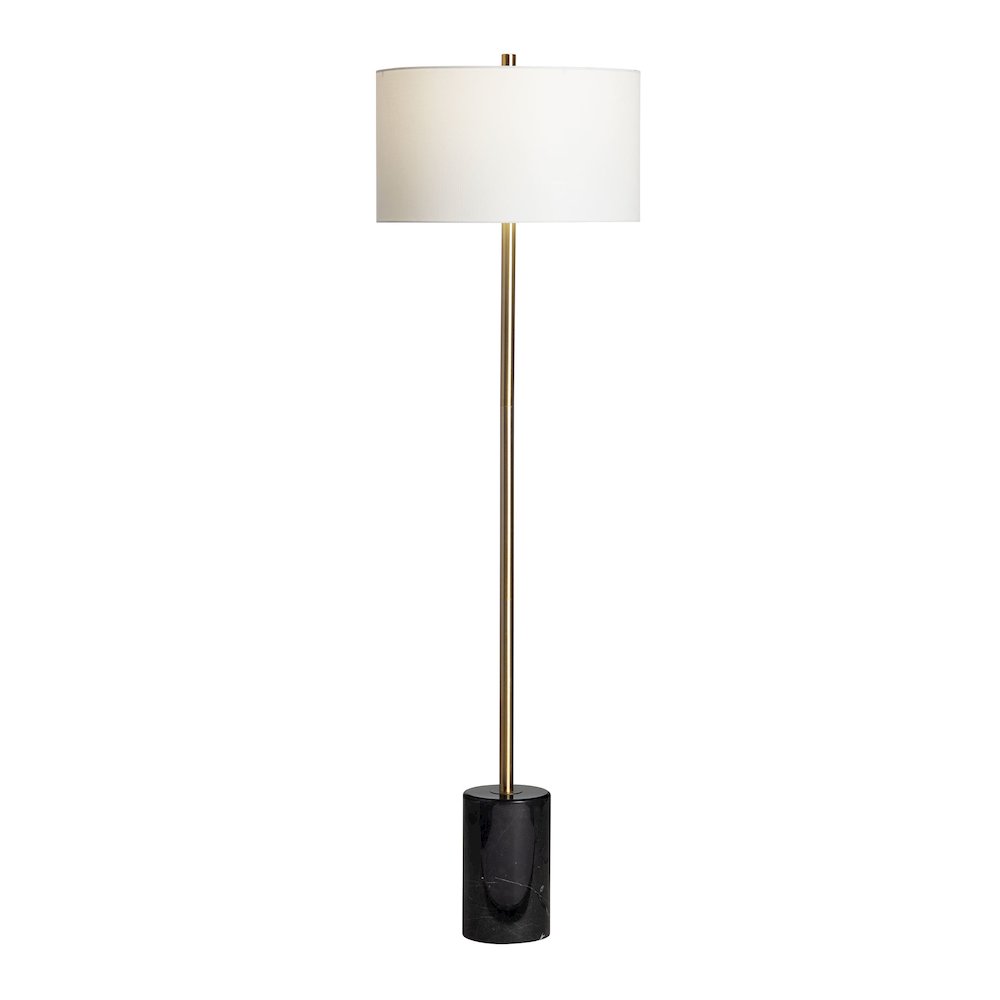 60" Metal and Marble Floor Lamp