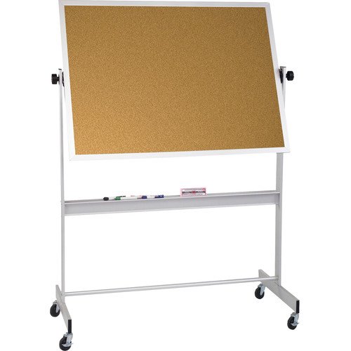 Porcelain Markerboard/Natural Cork, Aluminum Trim - 48"H X 60"W