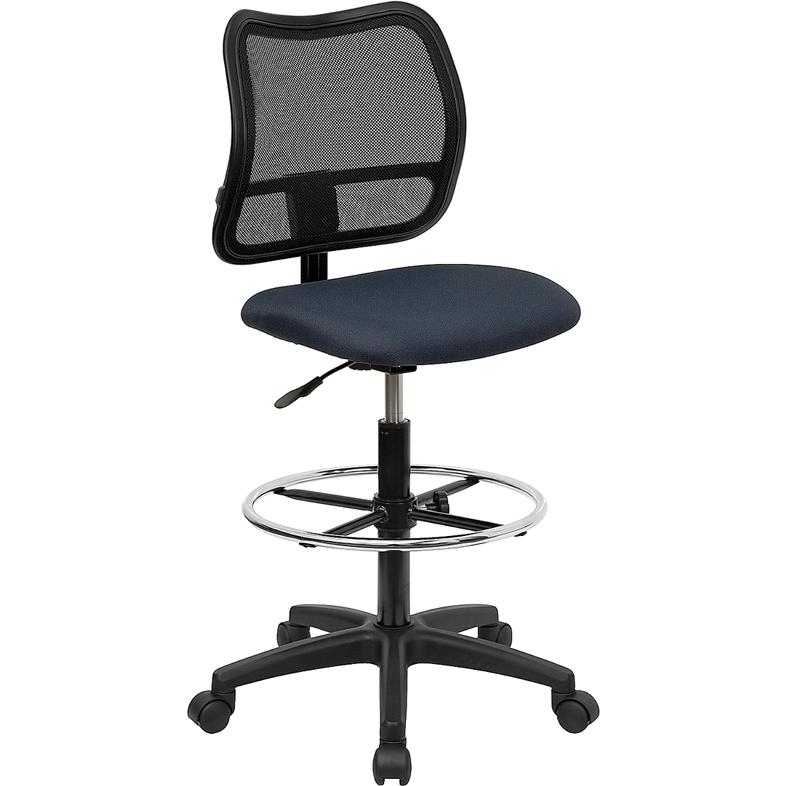 Mid-Back Navy Blue Mesh Drafting Chair