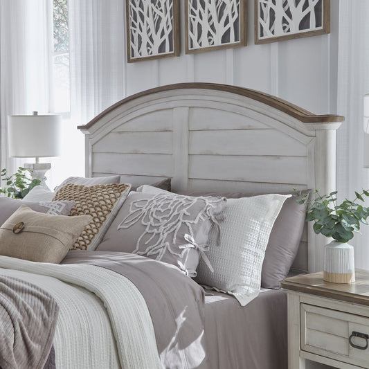 Meadowbrook King Arched Panel Headboard - White-washed