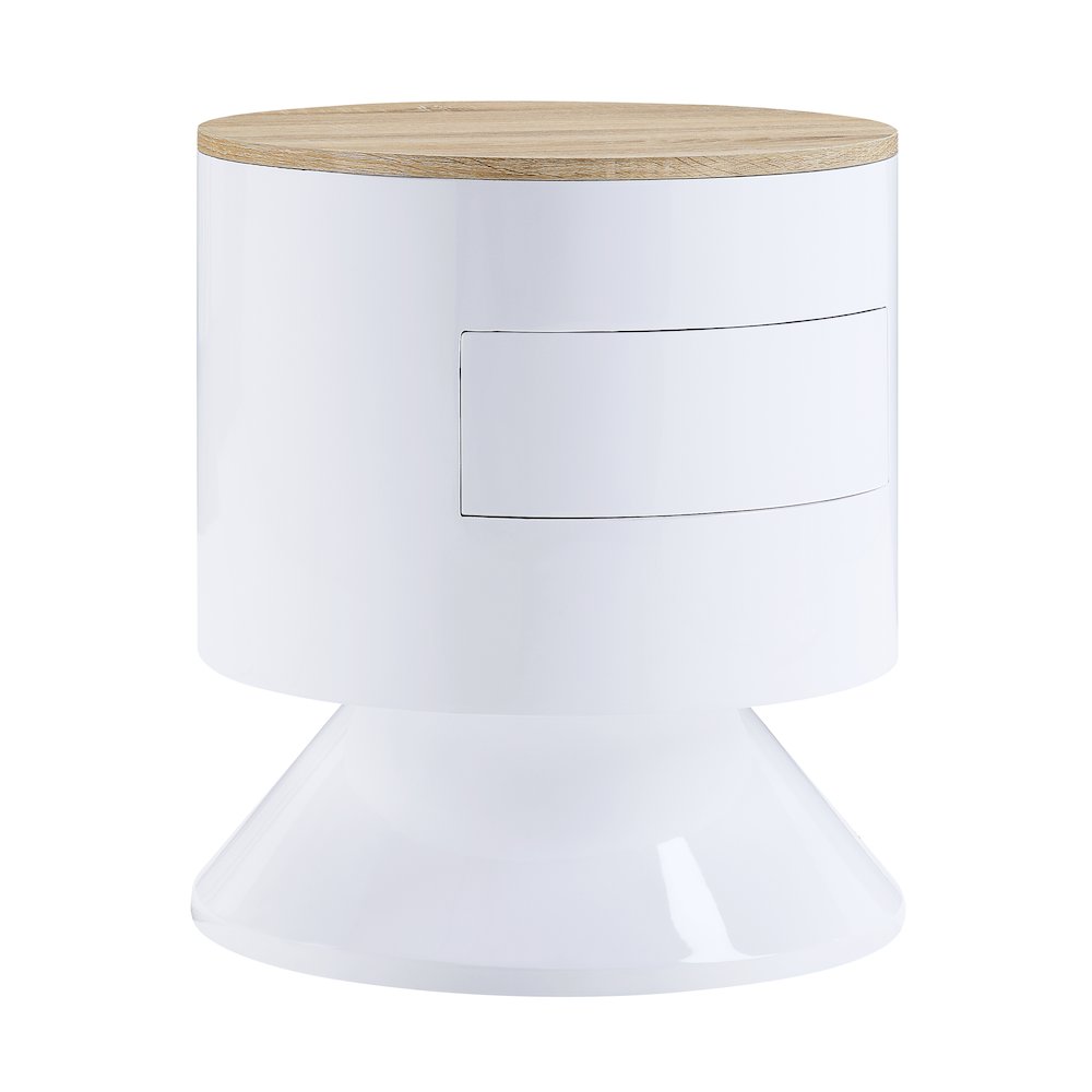 Otith Night Table, White High Gloss