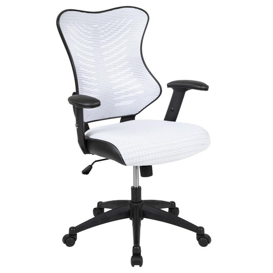 High Back Designer White Mesh Executive Swivel Ergonomic Office Chair with Adjustable Arms