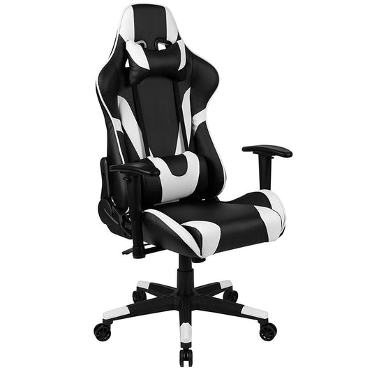 X20 Gaming Chair Racing Office Ergonomic Computer PC Adjustable Swivel Chair with Fully Reclining Back in Black LeatherSoft