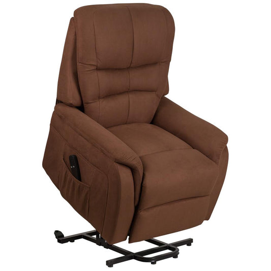 HERCULES Series Brown Microfiber Remote Powered Lift Recliner