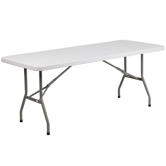 6-Foot Granite White Plastic Folding Table