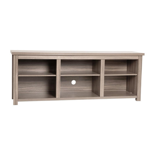 Kilead Farmhouse TV Stand up to 80" TVs - 65" Engineered Wood Framed Media Console with Open Storage in Gray Wash Oak Finish