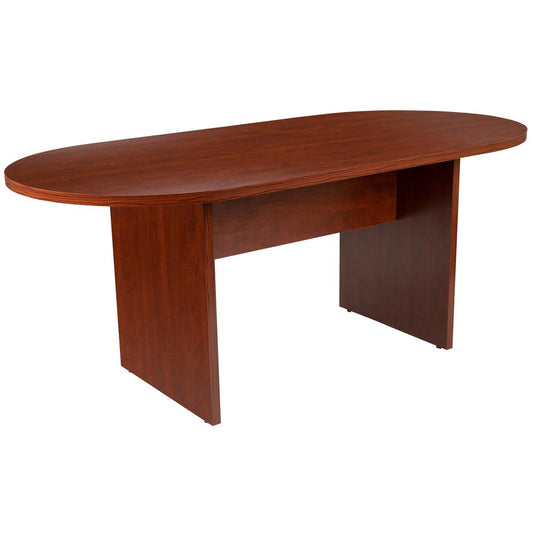 6 Foot (72 inch) Oval Conference Table in Cherry