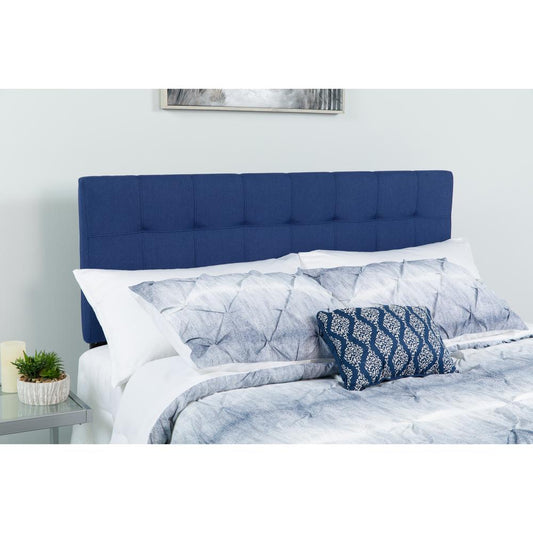 Bedford Tufted Upholstered Full Size Headboard in Navy Fabric