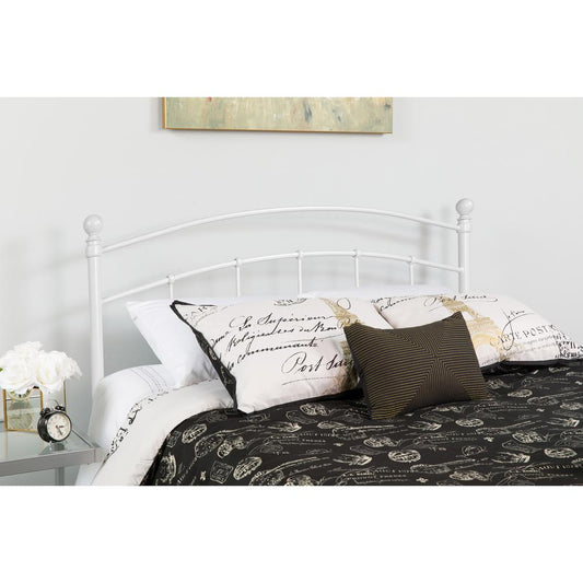 Woodstock Decorative White Metal Queen Size Headboard