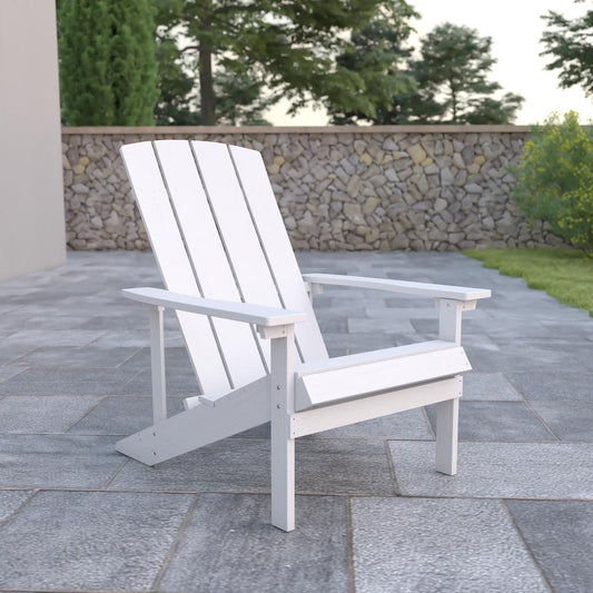 Charlestown All-Weather Poly Resin Wood Adirondack Chair in White