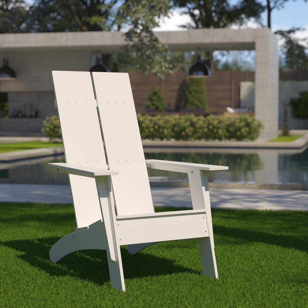 Sawyer Modern All-Weather Poly Resin Wood Adirondack Chair in White