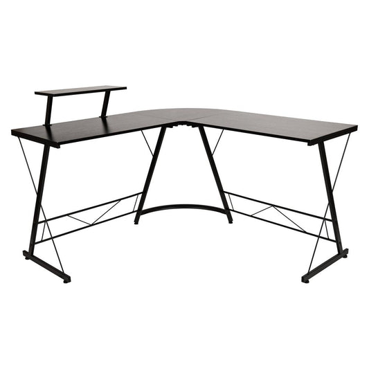 L-Shaped Desk 71.5" Computer Corner Desk, Home Office Corner Desk, Gaming Desk, Space Saving, Easy to Assemble, Black/Black