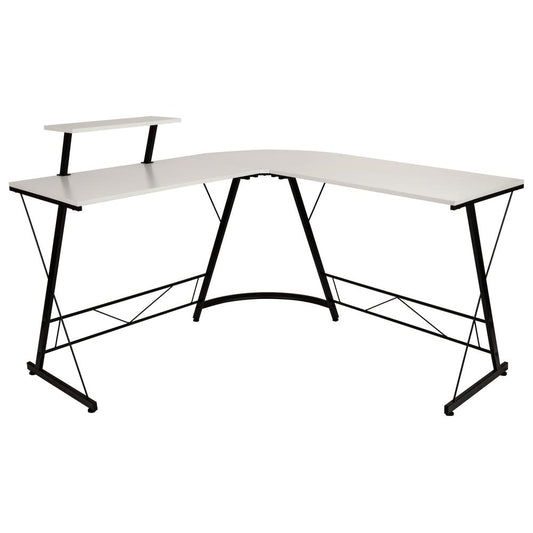 L-Shaped Desk 71.5" Computer Corner Desk, Home Office Corner Desk, Gaming Desk, Space Saving, Easy to Assemble, White/Black