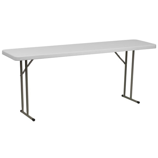 6-Foot Granite in White Plastic Folding Training Table