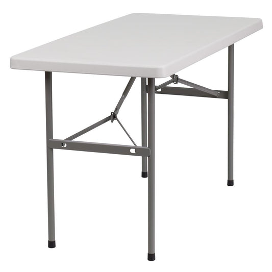 4-Foot Granite in White Plastic Folding Table