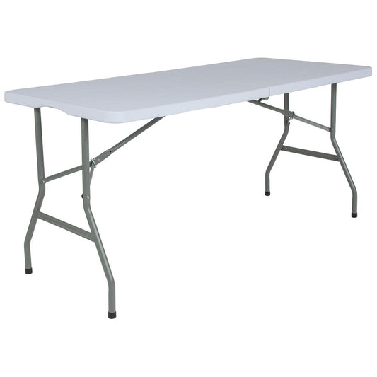 4.97-Foot Bi-Fold Granite White Plastic Folding Table