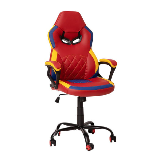 Ergonomic Office Computer Chair - Adjustable Red & Yellow Designer Gaming Chair - 360¬∞ Swivel - Red Dual Wheel Casters