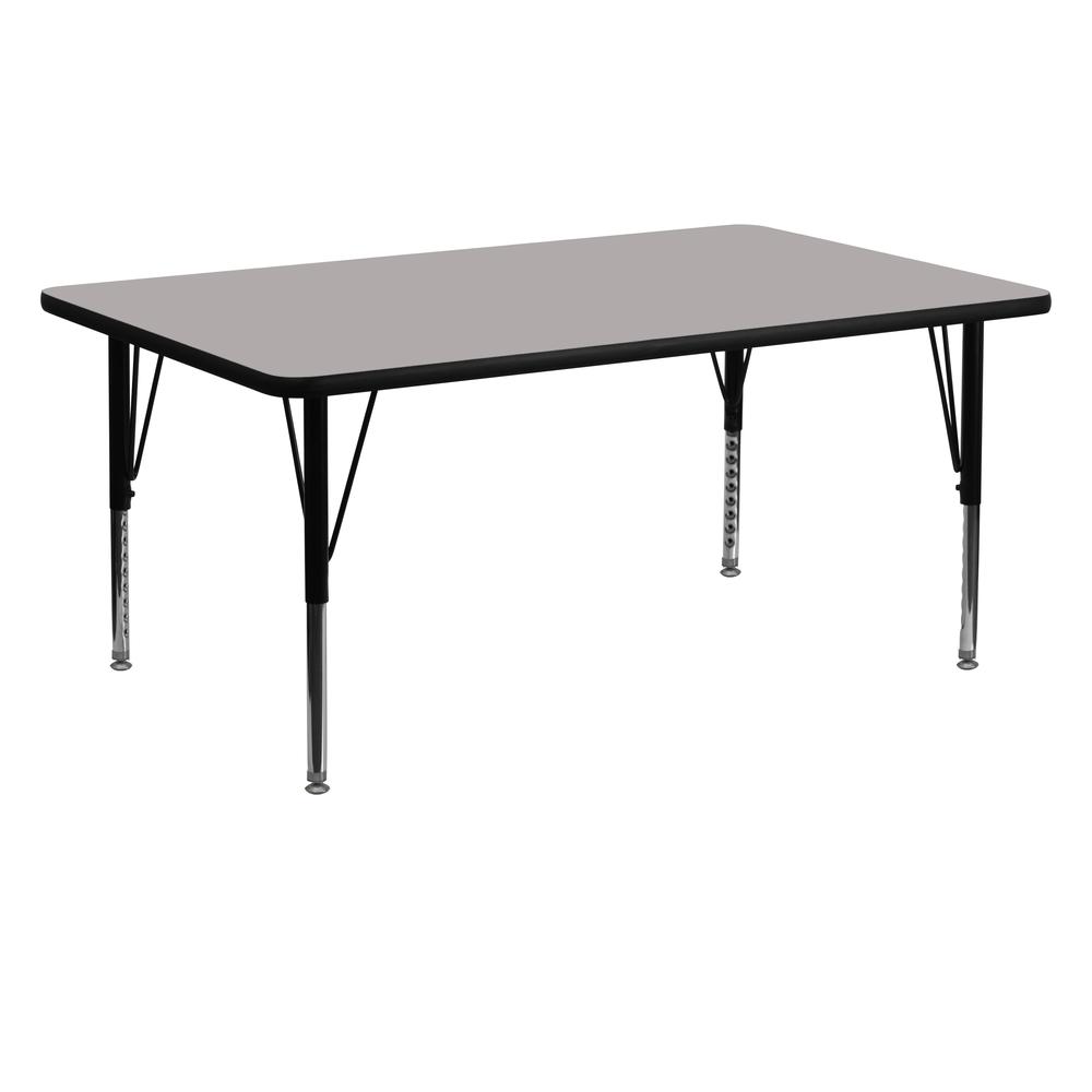 24''W x 60''L Rectangular Grey HP Laminate Activity Table