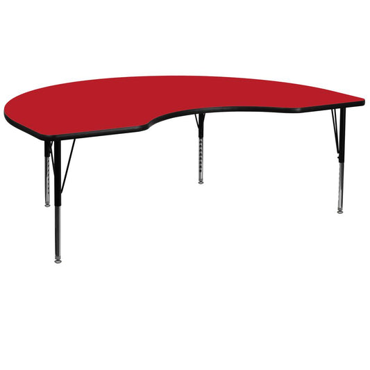 48''W x 72''L Kidney Red HP Laminate Activity Table