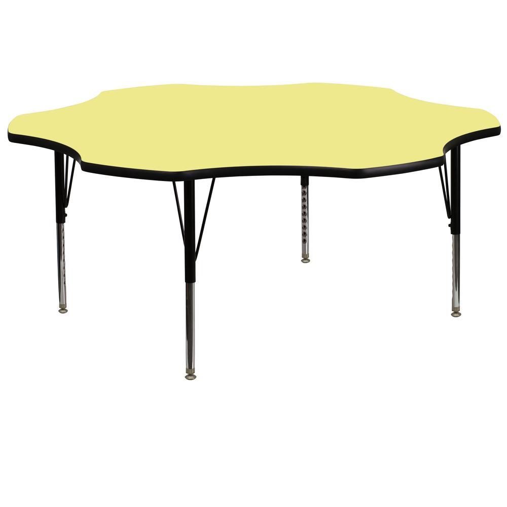 60'' Flower Yellow Thermal Laminate Activity Table