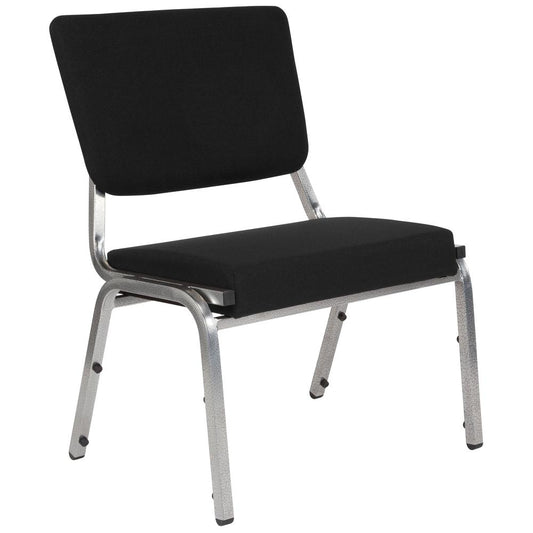 HERCULES Series 1500 lb. Rated Black Antimicrobial Fabric Bariatric Medical Reception Chair with 3/4 Panel Back