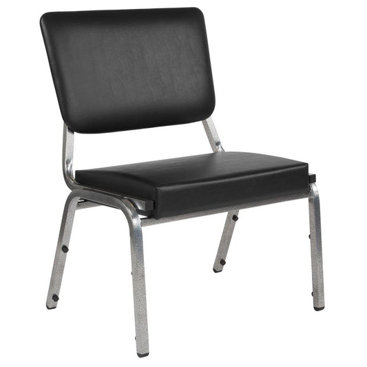 HERCULES Series 1500 lb. Rated Black Antimicrobial Vinyl Bariatric Medical Reception Chair with 3/4 Panel Back