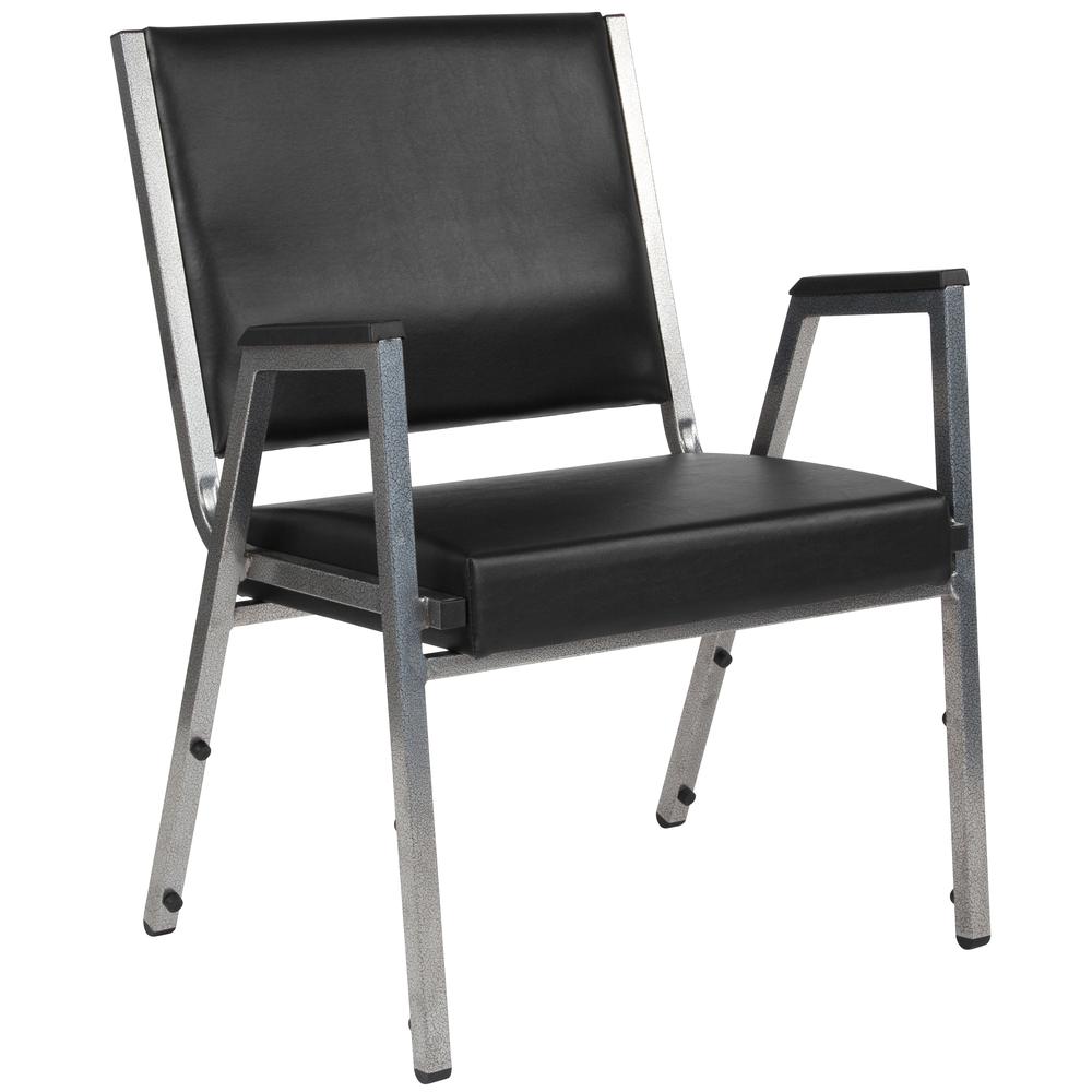 HERCULES Series 1500 lb. Rated Black Antimicrobial Vinyl Bariatric Medical Reception Arm Chair