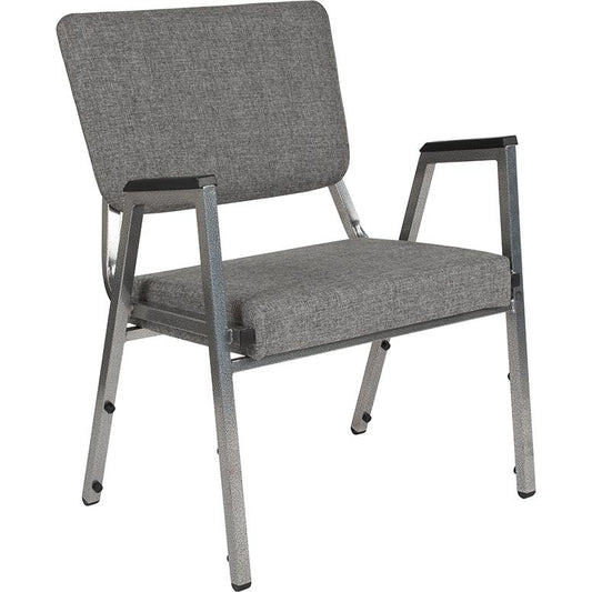 HERCULES Series 1500 lb. Rated Gray Antimicrobial Fabric Bariatric Medical Reception Arm Chair with 3/4 Panel Back