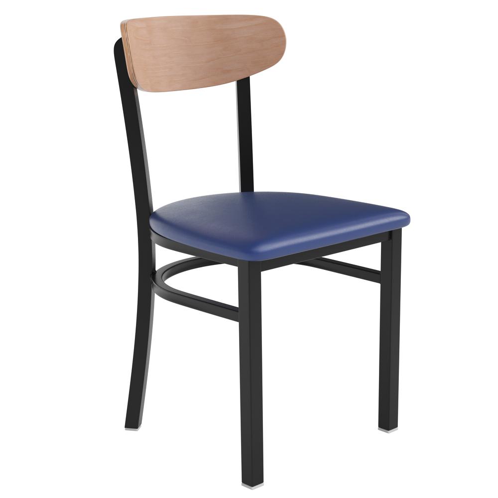 Wright Commercial Dining Chair Blue Vinyl Seat