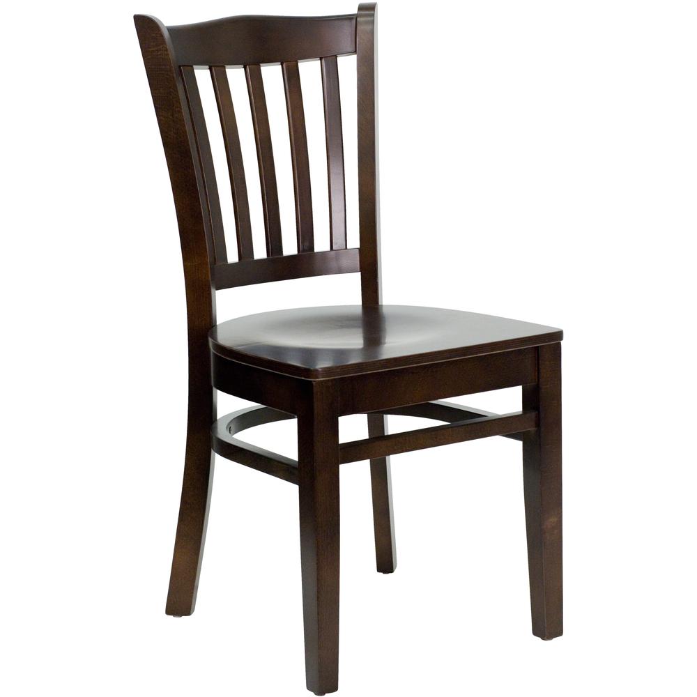 HERCULES Series Vertical Slat Back Walnut Wood Restaurant Chair