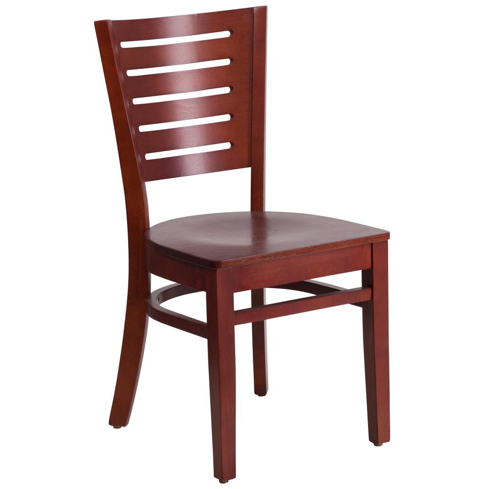 Darby Series Slat Back Mahogany Wood Restaurant Chair