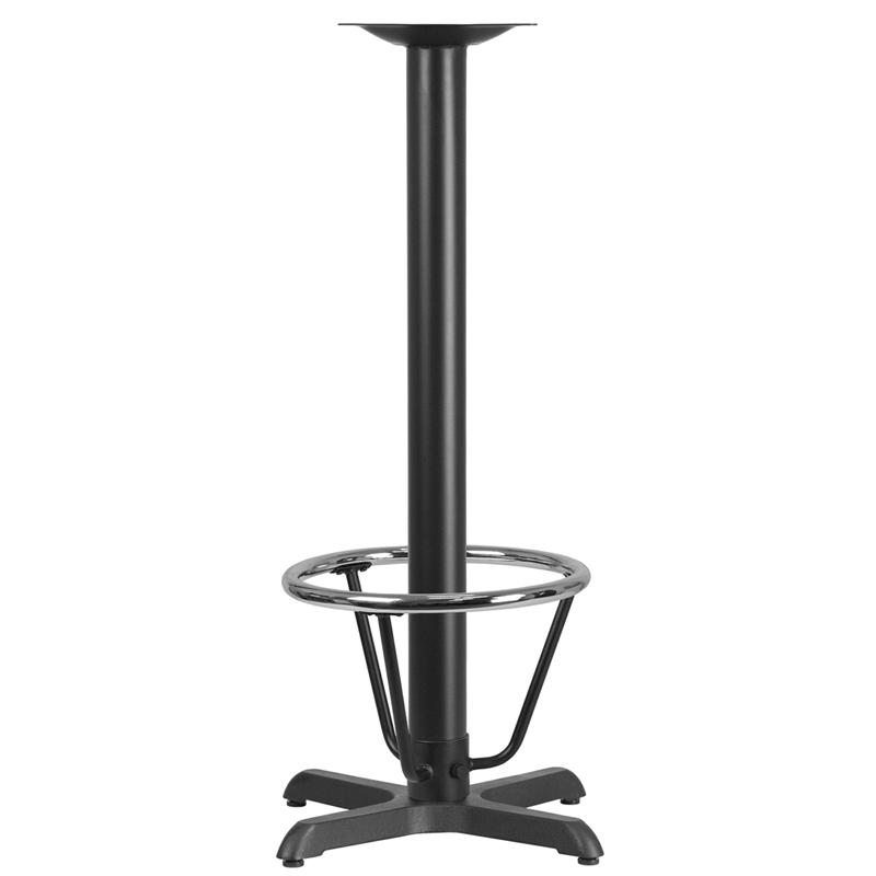 22''x22'' Restaurant Table X-Base with 3'' Dia. Bar Height Column and Foot Ring