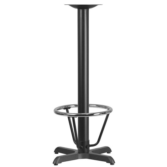 22''x22'' Restaurant Table X-Base with 3'' Dia. Bar Height Column and Foot Ring