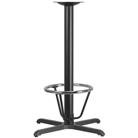 30''x30'' Restaurant Table X-Base with 3'' Dia. Bar Height Column and Foot Ring