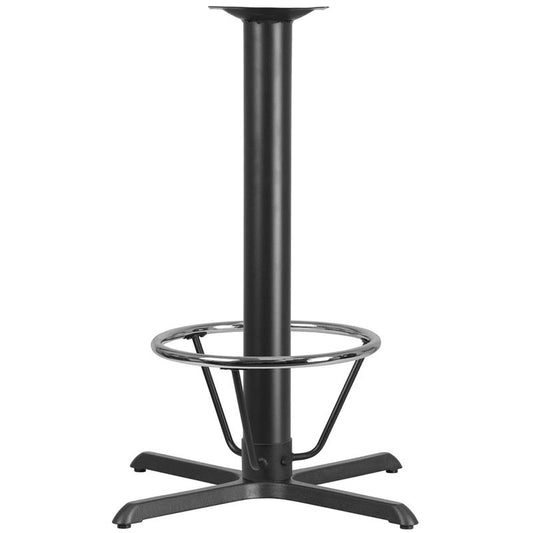 33''x33'' Restaurant Table X-Base with 4'' Dia. Bar Height Column and Foot Ring