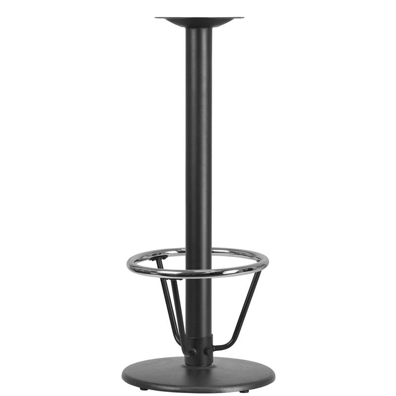 18'' Round Restaurant Table Base with 3'' Dia. Bar Height Column and Foot Ring