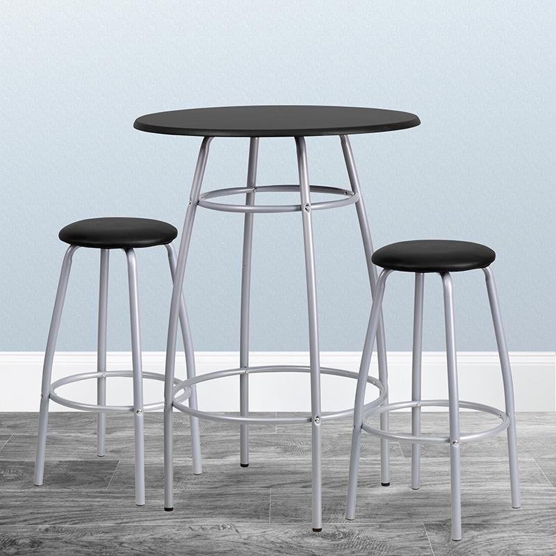 Bar Height Table Set with Padded Stools