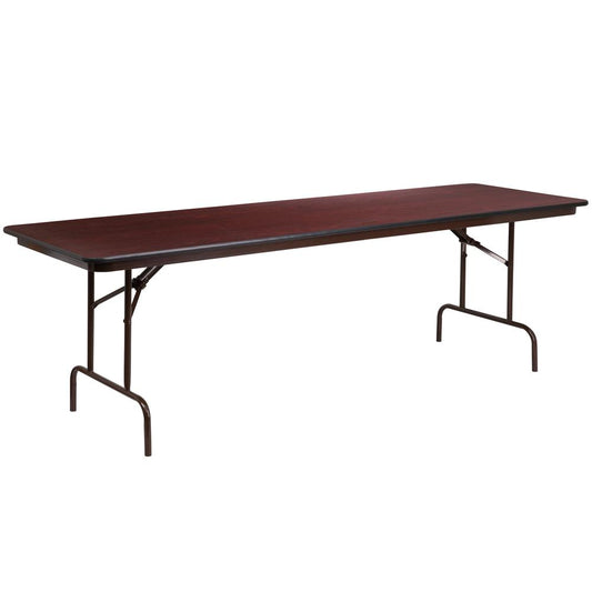 8-Foot High Pressure Mahogany Laminate Folding Banquet Table