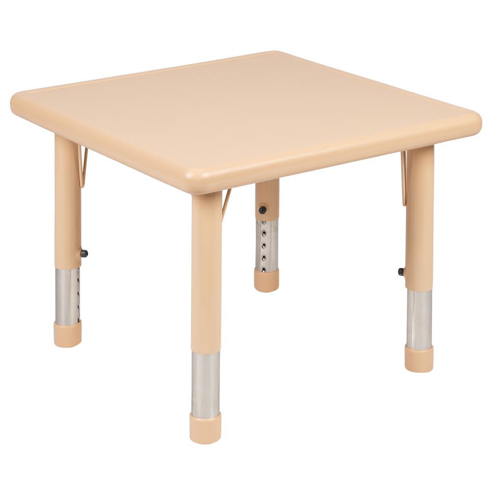 24" Square Natural Plastic Height Adjustable Activity Table