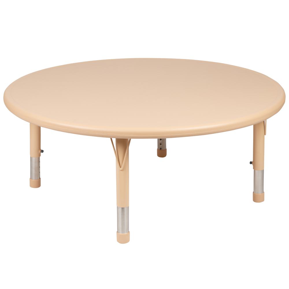 45" Round Natural Plastic Height Adjustable Activity Table