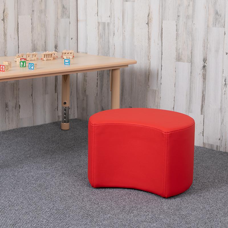 Soft Seating Collaborative Moon for Classrooms and Daycares - 12" Seat Height (Red)