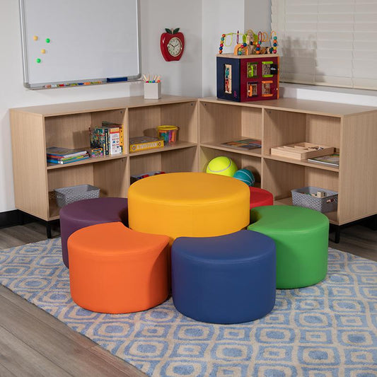 Soft Seating Collaborative Flower Set for Classrooms and Common Spaces - Assorted Colors (12"H & 18"H)