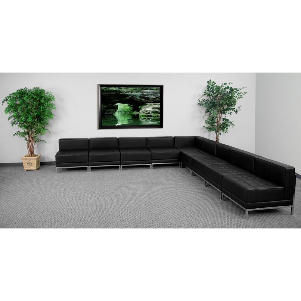 HERCULES Imagination Series Black LeatherSoft Sectional Configuration, 9 Pieces