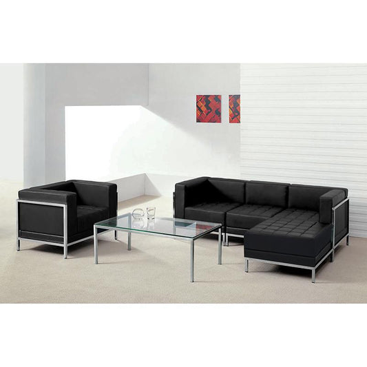 HERCULES Imagination Series Black LeatherSoft Sectional & Chair, 5 Pieces