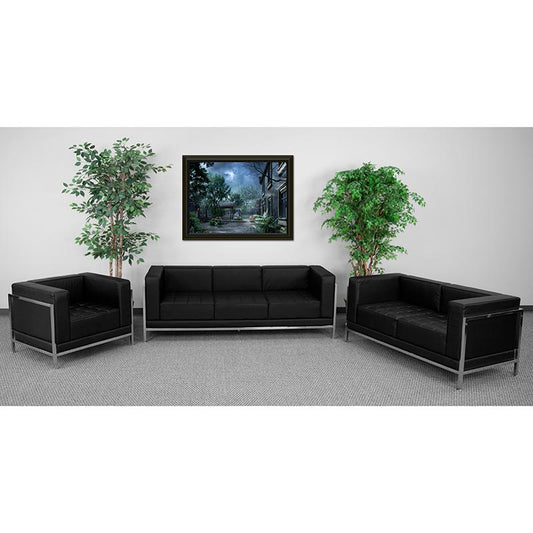 HERCULES Imagination Series Black LeatherSoft 3 Piece Sofa Set