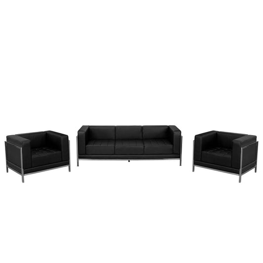 HERCULES Imagination Series Black LeatherSoft Sofa & Chair Set